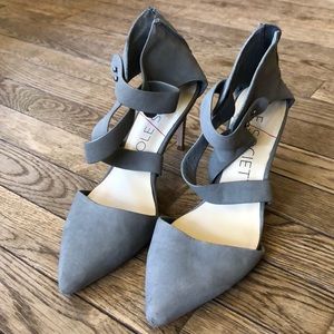 Gray suede Sole Society Heels